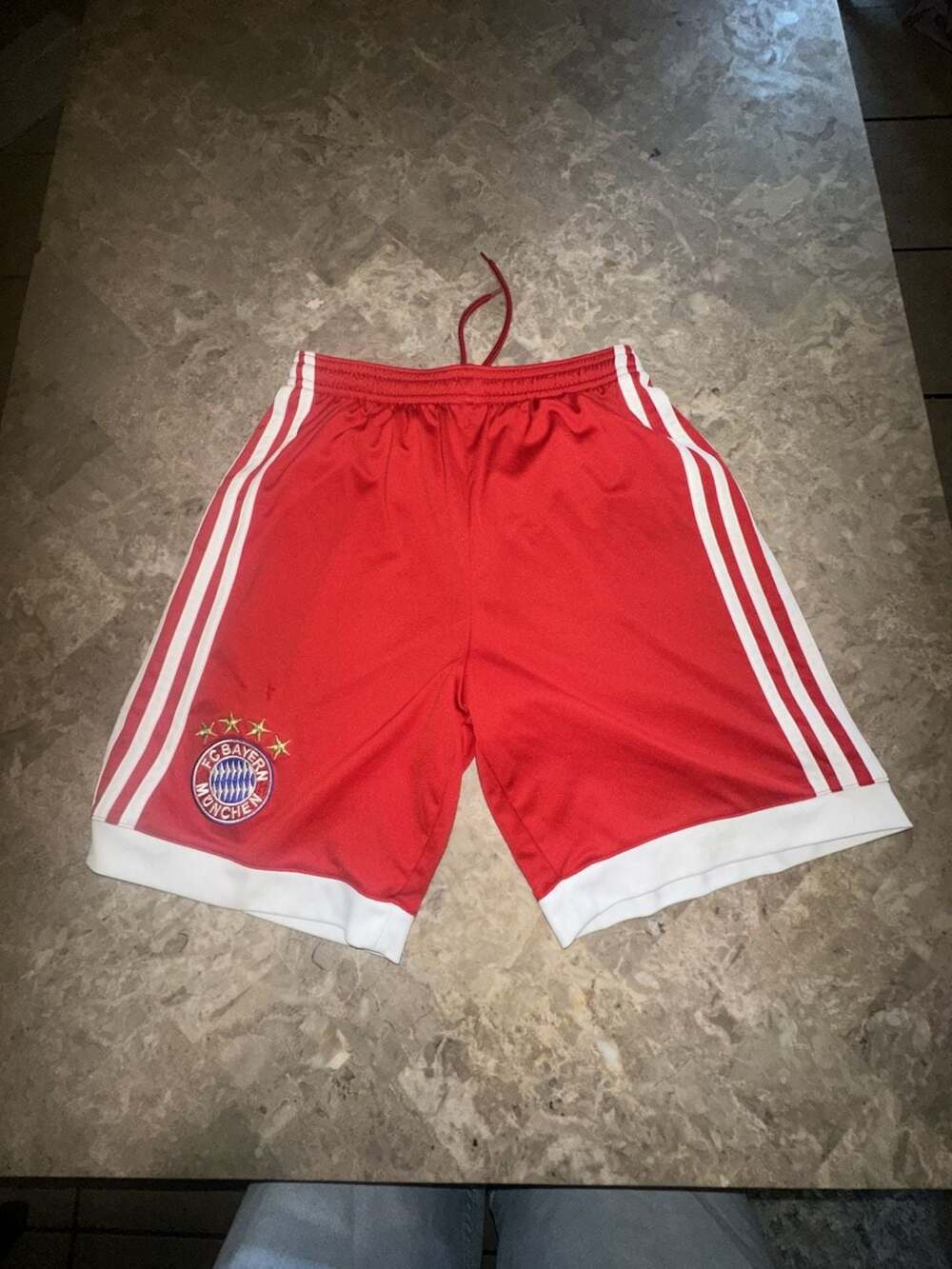 Adidas FC Bayern Munich Youth Home Soccer Shorts Red White